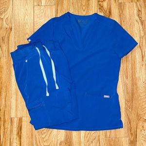 Royal blue core women’s Figs scrub set